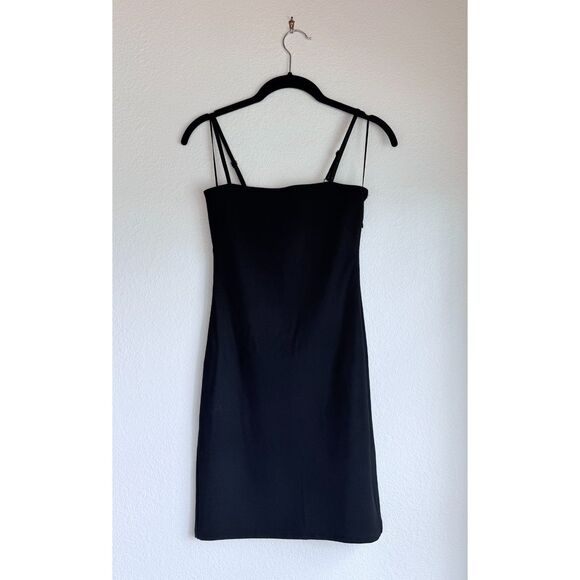 NWT L'Agence Delina Spaghetti Strap Mini Sheath Dress in Black Size XXS - Picture 9 of 16